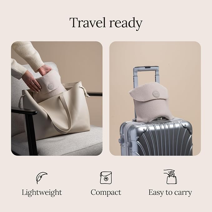 Trtl Travel Pillow Original 2.0 – Scientifically Proven Super Soft Travel Pillow with Premium Head & Neck Support – for Airplane Travel – Machine Washable – Lightweight & Compact - Sand Beige – Small - Image 8