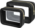 Clear Makeup Bag Foldable - TSA Approved Toiletry Bag for Travel | Metal Zipper, Reinforced Seam, Water Resistant, Medium for Carry-on, Large for Checked Luggage, for Car Storage Organizer by Packism
