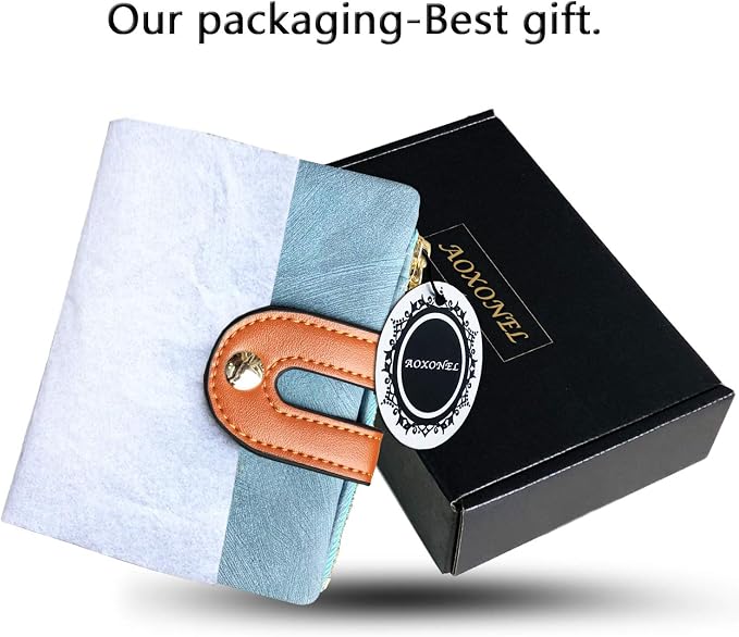 AOXONEL Women's Rfid Small Bifold Leather Wallet Ladies Mini Zipper Coin Purse id card Pocket,Slim Compact Thin - Image 7