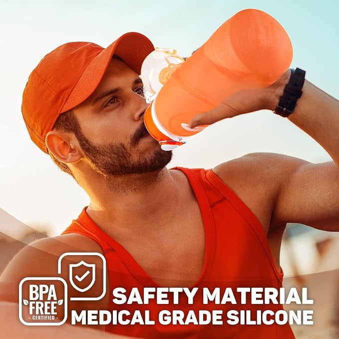 Collapsible Silicone Water Bottles-750ML,Medical Grade,BPA Free Travel Water Bottle Can Roll Up,26oz,Leak Proof Foldable Sports & Outdoor Water Bottles - Image 2
