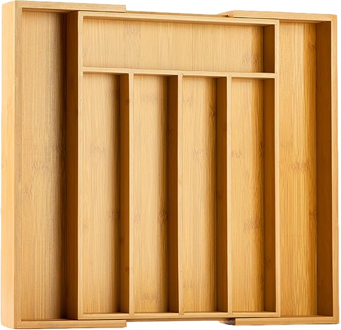 Bellsal Silverware Organizer Kitchen Drawer Organizer Expandable Bamboo Utensil Holder Cutlery Tray for Kitchen Utensil and Flatware Bedroom Office - Image 8