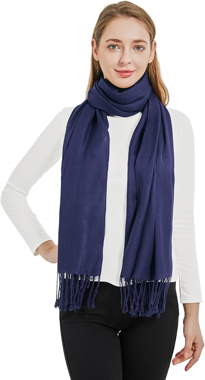 Soft Silky Pashmina Shawl Wraps Solid Colors Scarf for Wedding Evening Dresses - Image 6