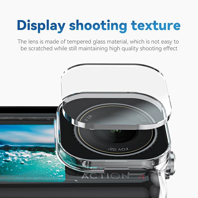 TELESIN Waterproof Case for DJI Action 5 Pro Action 4/3 Camera, with Anti-Fog Underwater Housing Shell Cage Supports 60M/196FT Deep Diving Scuba Snorkeling Swimming with Quick Release Screw - Image 4
