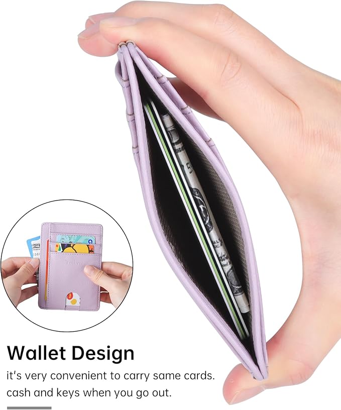 Teskyer Slim Minimalist Wallet for Men, RFID Front Pocket Card Holder | Ultra Slim Front Pocket Design, 8 Card Slots, RFID Protection, Smooth Faux Leather for Everyday Carry - Image 2