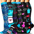 Sooverki Compression Socks for Women & Men 6 Pairs is Best Supportive Knee High Stockings for Circulation, Travel, Nurses by Sooverki