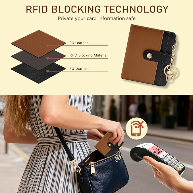 Jogjam Small Ladies Wallet, Rfid Slim Thin Compact Women Credit Card Holder | PU Leather Bifold Cash Zipper Coin Pocket ID Window, for Female Ladies Teen Girls Girly Gifts - Image 3