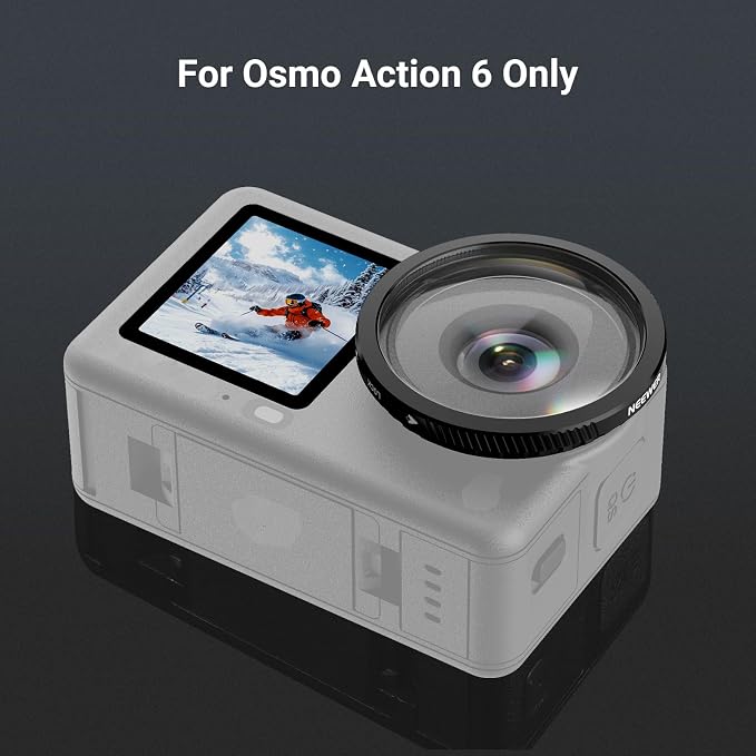 NEEWER Wide Angle Lens Compatible with DJI Osmo Action 6 Only, 180° FOV Multicoated HD Optical Glass 3 Elements 3 Groups Screw On Action Camera Lens Photography Accessories, FL-B53 - Image 5