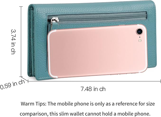 GOIACII Wallets for Women RFID Blocking Ultra Slim Leather Credit Card Holder Clutch - Image 3