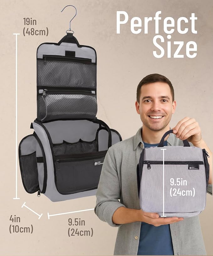 D&D Wanderlust D&D Hanging Travel Toiletry Bag for Men and Women – Cosmetics, Makeup and Toiletries Organizer Kit with 10 Compartments - Image 2