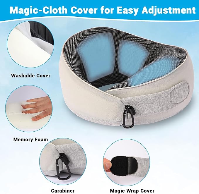 Travel Pillows for Airplanes,Neck Pillow for Traveling, Memory Foam Travel Pillows Neck Support Sleep for Long Flight,Suitable for Airplanes,Offices and Cars - Image 4