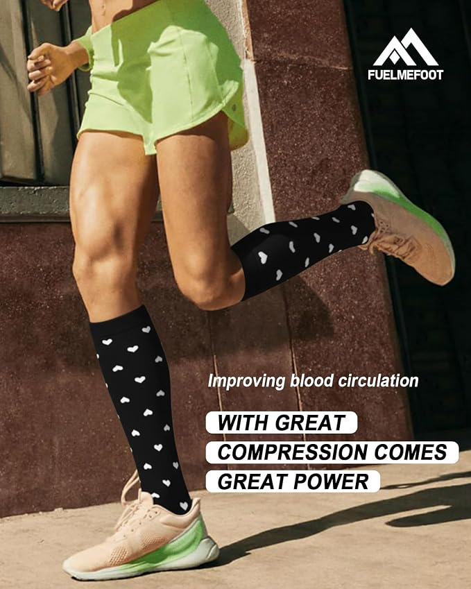 6 Pairs Compression Socks for Women & Men 15-20mmHg Knee High Socks | Graduated Compression Socks Supports Circulation, Ideal for Nurses Pregnancy, Travel, Flying, Running & Daily Wear - Image 2