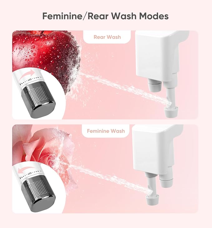 Ultra-Slim Bidet Attachment, Posterior&Feminine Wash-(Retractable Dual Nozzles), Non-Electric Bidet Attachment for Toilet Seat, Adjustable Fresh Cold Water Pressure, Stainless Steel Inlet (DarkGray) - Image 2
