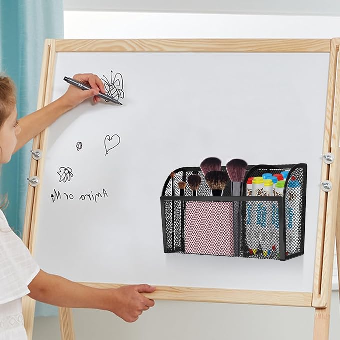 Magnetic Pencil Holder-Magnetic Basket for Fridge 3-Grid Mesh Magnetic Pen Holder for Refrigerator, Extra Strong Magnets Mesh Marker Holder Locker Accessories Organizer for Whiteboard - Image 7