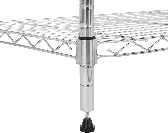 Amazon Basics 5-Shelf Adjustable Storage Shelving Unit for Garage, Steel Wire Rack, 200 Pound Loading Capacity per Shelf, 23.2" x 13.4" x 60", Chrome Finish - Image 5