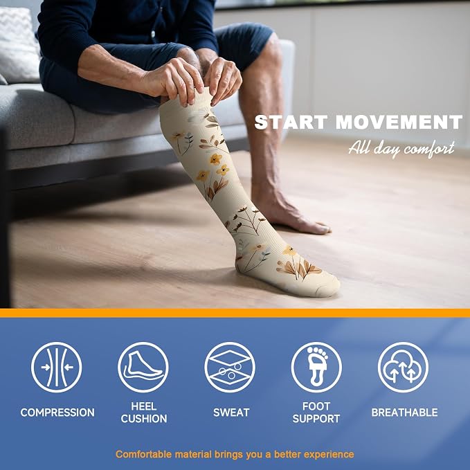 cerpite Compression Socks for Women & Men 6 Pairs Knee High Compression Socks 20-30 mmhg Best for Running,Nurse,Travel - Image 6