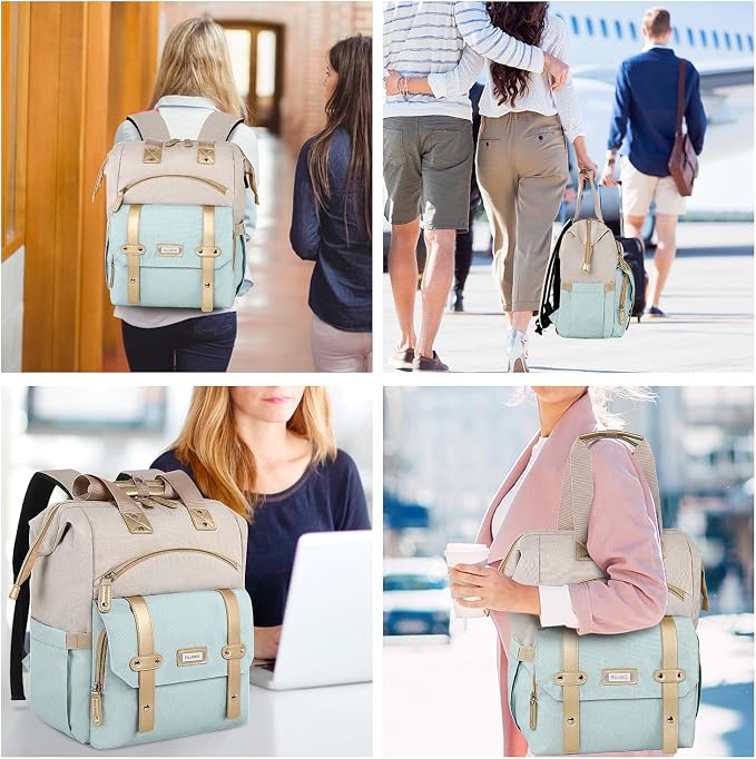 FALANKO Laptop Backpack for Women,17 inch Computer Backpack for Work School Nurse Teacher Business College with Laptop Compartment,RFID, Water-resistant Large Wide Open Travel Backpack Bookbag - Image 7