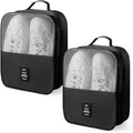 Windyun 2 Pcs Shoe Bags for Travel Holds 3 Pair of Shoes Travel Shoe Bag for Packing Portable Shoe Cubes for Travel and Daily Use(Black) by Windyun