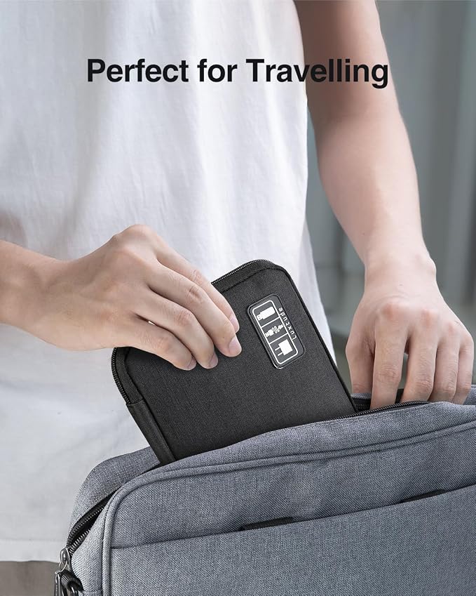 Travel Cable Organizer Bag, Flat Cord Organizer Case | Travel Essentials for Wire/Cord/Charger/Cable Storage/Tech Accessories/Tech Gifts - Image 7