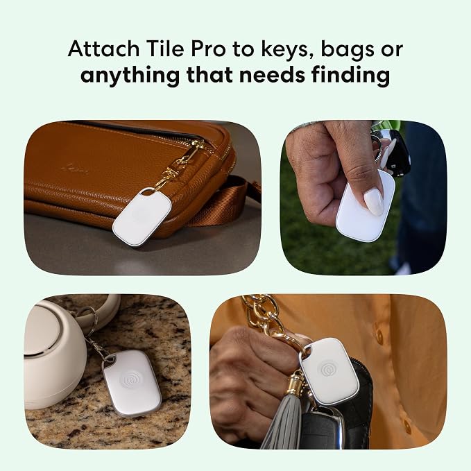 Life360 Tile Pro - Powerful Bluetooth Tracker, Key Finder and Item Locator for Keys, Bags and More. Both iOS and Android Compatible. Phone Finder. 1-Pack (White) - Image 2
