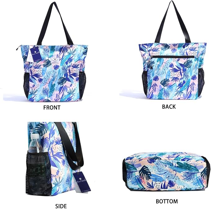 ESVAN Original Floral Water Resistant Large Tote Bag Shoulder Bag for Gym Beach Travel Daily Bags Upgraded - Image 7