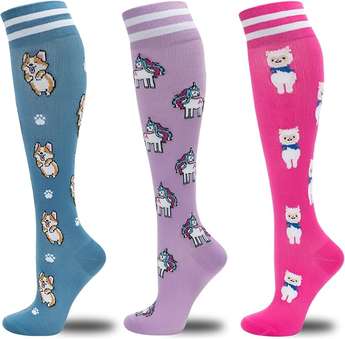 fenglaoda Compression Socks for Women Men 3 Pairs Graduated Compression Support Circulation Socks for Nurses by fenglaoda