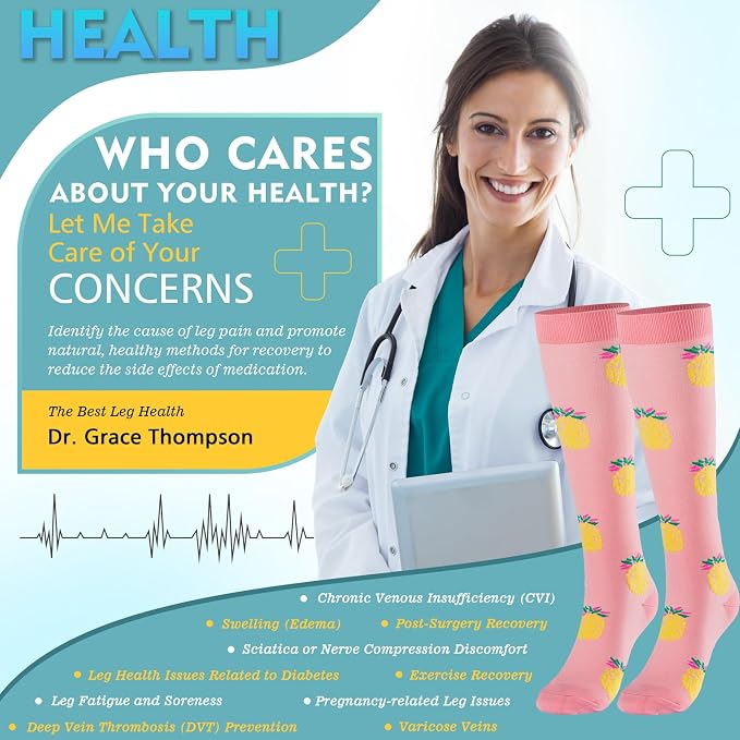 Compression Socks for Women & Men 6 Pairs | 20-30 mmHg Breathable & Moisture-Wicking Comfortable & Skin-Friendly Knee High Support Socks for Nurse, Travel, Pregnancy - Image 5