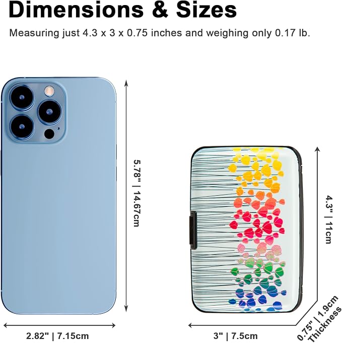 Credit Card Holder, Metal Card Wallet RFID Blocking Mini Slim Aluminum Business Hard Card Case for Women Men (Colorful Flowers) - Image 5