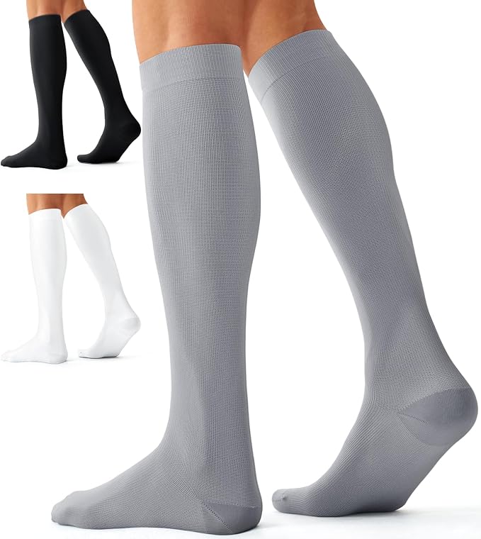 Compression Socks for Women and Men(3 Pairs)15-20mmHg - Best Circulation Support Socks by Bluemaple