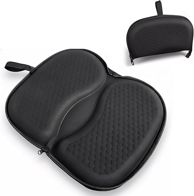 masteymoh Foldable Seat Cushion for Travel, Honeycomb Gel Cushion with Zipper & Handle, Portable Silicone Gel Seat Cushion for Cars, Honeycomb Butt Pillow 15.8 x 13.3 x 1.4 Inches (1 in Black) by masteymoh