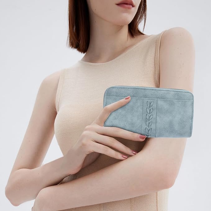 Wallets for Women Trifold Wristlet Wallets Large Capacity RFID Blocking Ladies Purse Credit Card Holder - Image 2