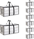 8 Pack-Extra Large Heavy Duty Moving Bags - Waterproof Storage Totes with Handles & Zippers, Foldable for College Dorm, Storage (Clear) by Unknown