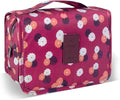 Lcsmaokin Large Capacity Toiletry Bag Travel Bag with Hanging Hook for Men and Women Waterproof Travel Cosmetic Bag Bathroom Storage Bag for Brushes Set,Full-Sized Shampoo,Accessories- Red Flower by Lcsmaokin