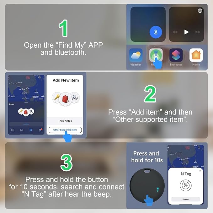 Tracker Tag 4 Packs Bluetooth Tracker, Smart Tag Locator Tracking Device, Keys Finder and Item Locator,Air Tracker Item Finders with Find My(iOS Only) Track Your Keys (Black, 4 Pack) - Image 4