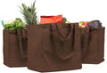 VeraMia Canvas Grocery Bag 3pc XL Set with Real Pockets, Long Shoulder Strap and Short Handle. Heavy Duty, Foldable, Washable by VeraMia