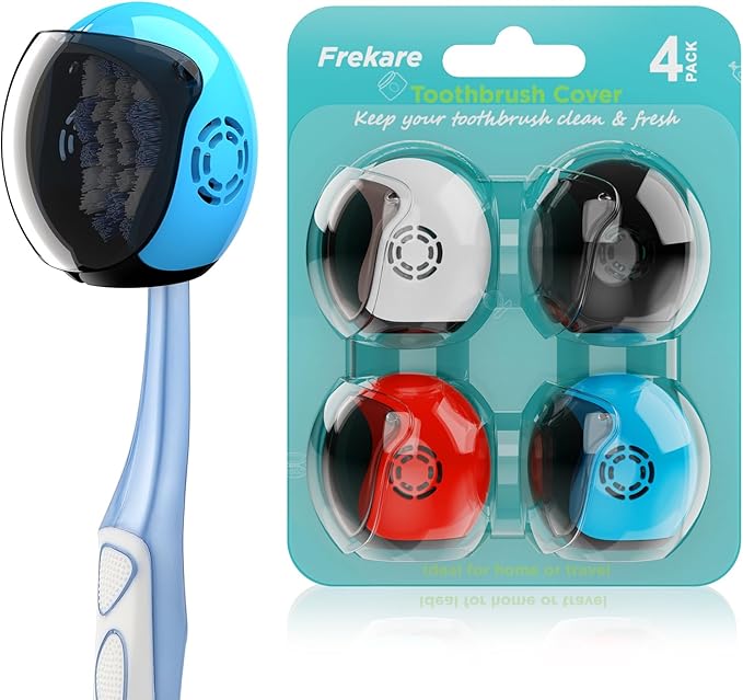 Toothbrush Covers Caps, Toothbrush Cover Brush Pod Protector Travel Case | 4 Pack Fits Manual And Electric Tooth Brushes For Bathrooms Household Travel by Frekare