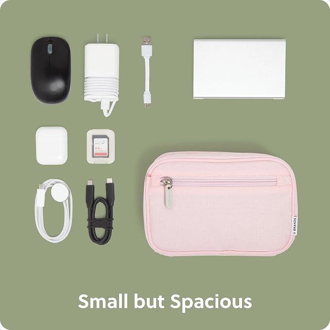 U Brands Electronics Organizer Travel Case, Cord Storage, 7.8" x 5", Pink - Image 5