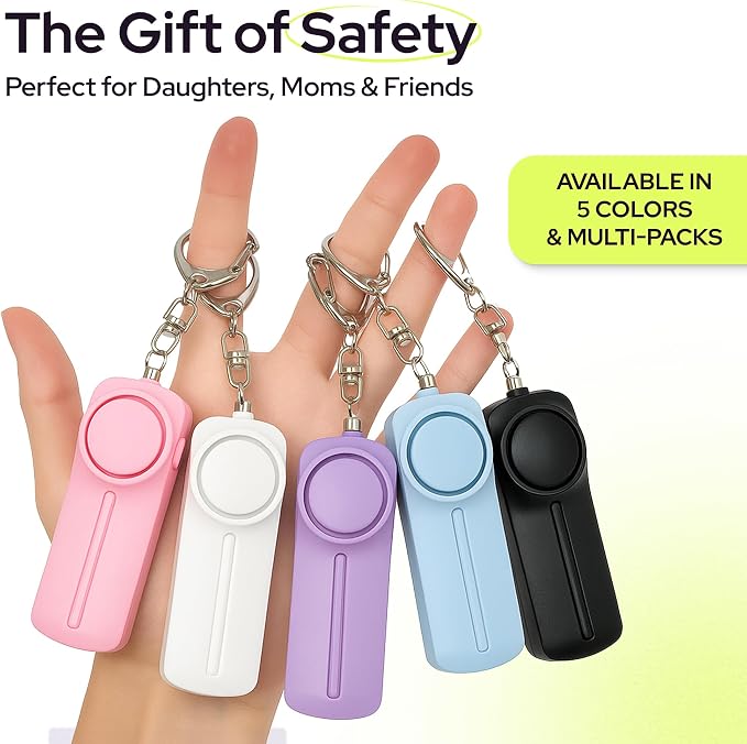 Weten Personal Safety Alarm Keychain - 130dB Siren, LED Light, Panic Pin – Compact Self-Defense Device and Emergency Whistle Alternative for Women, College, Travel, and Night Walk Protection (White) | LED Light, Panic Pin, Self-Defense Device, Emergenc... - Image 7
