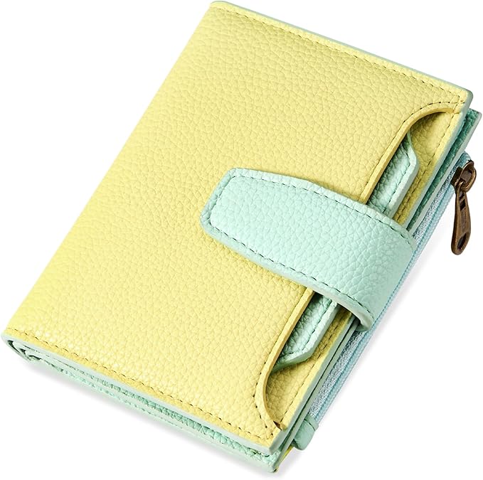 Small Wallet Women RFID Blocking Soft Leather Bifold Compact Card Holder Wallet for Women with Zipper Coin Pocket 4 ID Window by Airkit