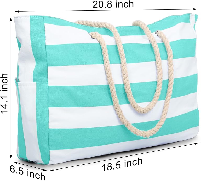 Becokan Beach Bags for Women Large Waterproof Beach Tote Bag Zipper Beach Bags Waterproof Sandproof Swim Pool Bag Large Tote - Image 6