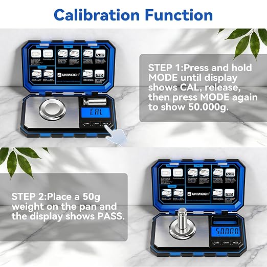 Milligram Scale Precision 0.001g/50g | Digital Jewelry Scale for Powder,Gold,Gem,Reloading,Micro Gram,Coins Scale 6 Units,Tare,Pocket mg Scale with Cal Weight - Image 5