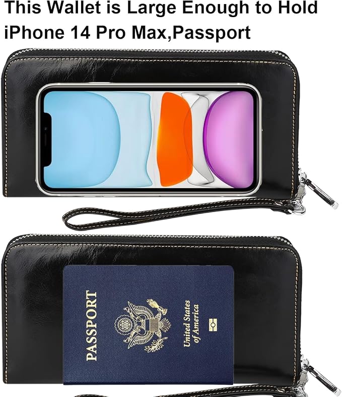 Small Compact Women Wallet RFID Blocking Genuine Leather Bifold Purse with ID Windows - Image 5
