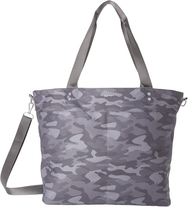 Baggallini Carryall Tote - Lightweight Nylon Zipper Top Weekender Travel Beach Bag w/Luggage Sleeve - Image 4