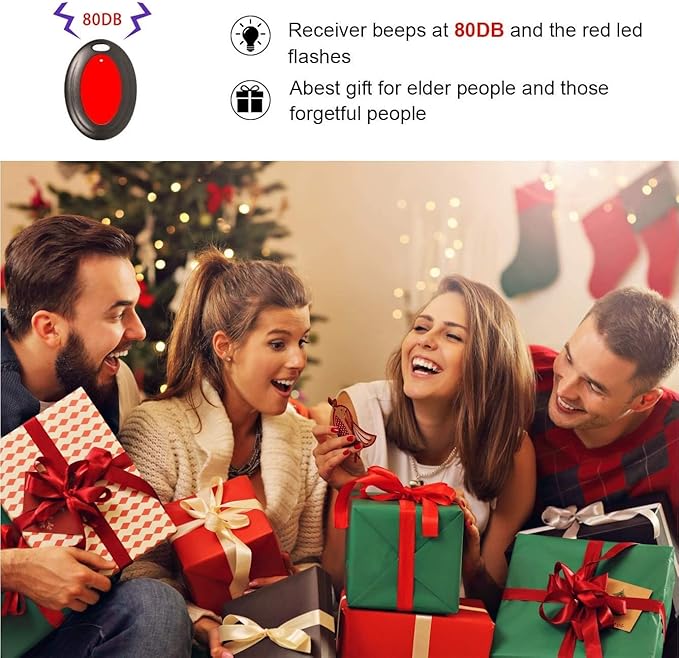 Reyke Key Finder with Sound, 131ft RF Remote Finder, 4 Receivers | 80dB+ RF Remote Control Finder With 1 Transmitter and 4 Receivers for Keys, Wallets, Phones, Glasses and Pet Collars - Image 6