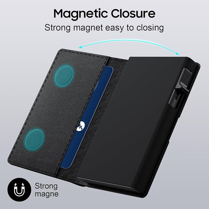Wallet for Men 8-11 Cards, Mens Slim Wallets, Smart Pop Up Card Wallet With RFID Blocking Function, ID Window, Cash Slots Front Pocket, (Black) - Image 4