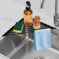 HANZENMA Triangular Sink Rack, Multi-Functional Rack Above the countertop, Foldable Sink Drying mat, Heat-Resistant, Non-Slip, and Rust-Proof Dish Rack (Black) by HANZENMA