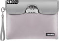 5200F Fireproof Money Bag with Lock, Waterproof Document Bag with Zipper, 8 Layers Fire Insulation, Safe Storage Pouch for Cash, Passport, Certificate (10" x 13", Silver) by Tamfile
