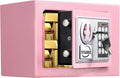 TENAMIC Safe Box 0.23 Cubic Feet Electronic Digital Security Box, Keypad Lock Box Cabinet Safes, Solid Alloy Steel Office Hotel Home Safe, Pink by Tenamic