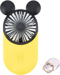 Cute Mouse Mini Fan, Handheld/Neck Portable Personal Fan(Yellow) | 3-Speed Strong Airflow Rechargeable Lightweight USB Fan for Travel/Concerts/Cruise/Theme Parks/Sports Events/Gifts by DecoLife