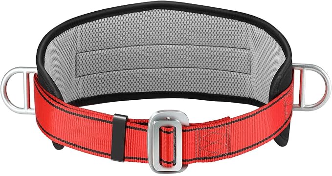 Safety Climbing Belts, Positioning Climbing Belt with Waist Pad and 2 D Rings, Safety Belt Kit Personal Portable Protective Equipment by HandAcc
