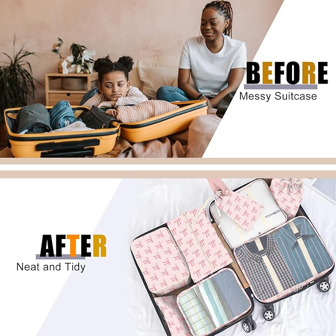 8 Set Packing Cubes for Travel Suitcase Organizer Bags Luggage Packing Cubes Set Travel Essentials Accessories Gifts for Women - Image 4